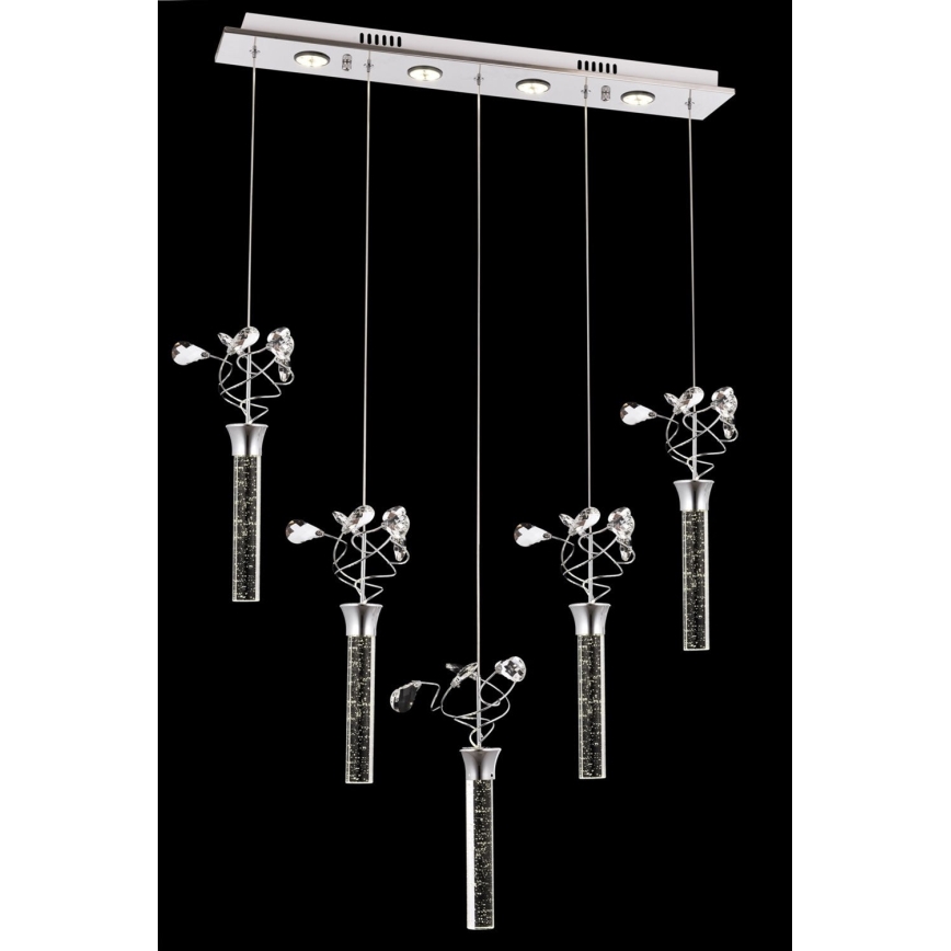 LED-lühter kaablil PIGEON 5xLED/6W/230V 6500K läikiv kroom