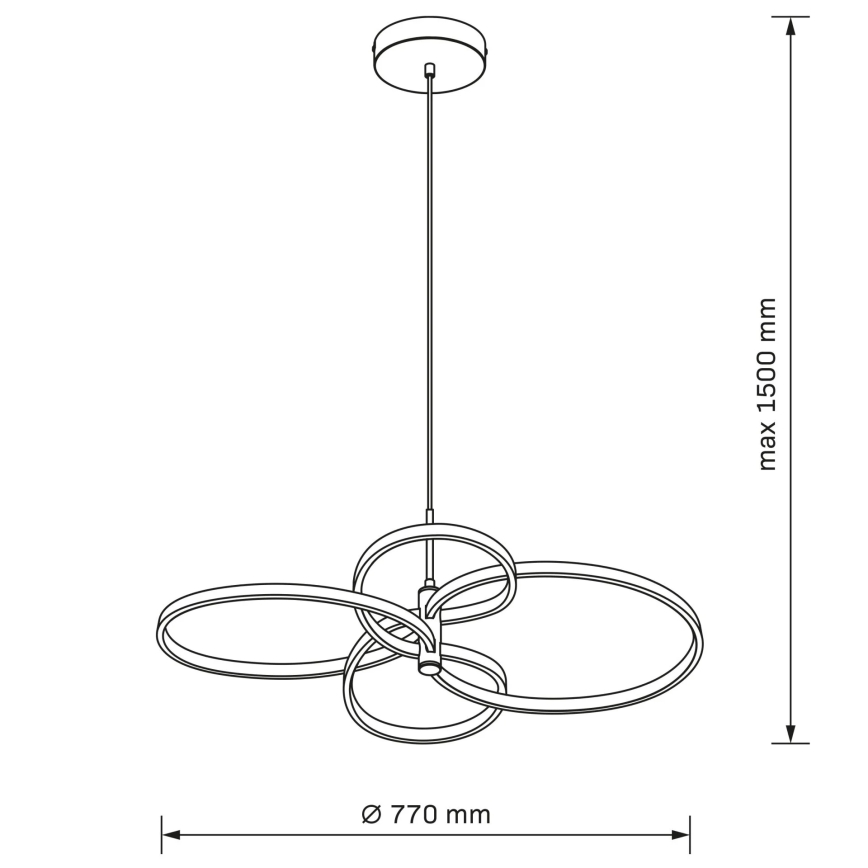 LED-lühter kaablil RIBBON LED/37W/230V 4000K must