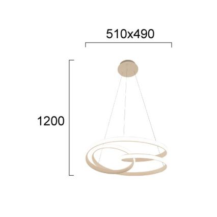 LED-lühter kaablil RIBBON LED/42W/230V beež