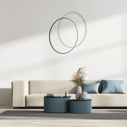 LED-lühter kaablil SATURNO LED/46W/230V Ø 80 cm IP44 must