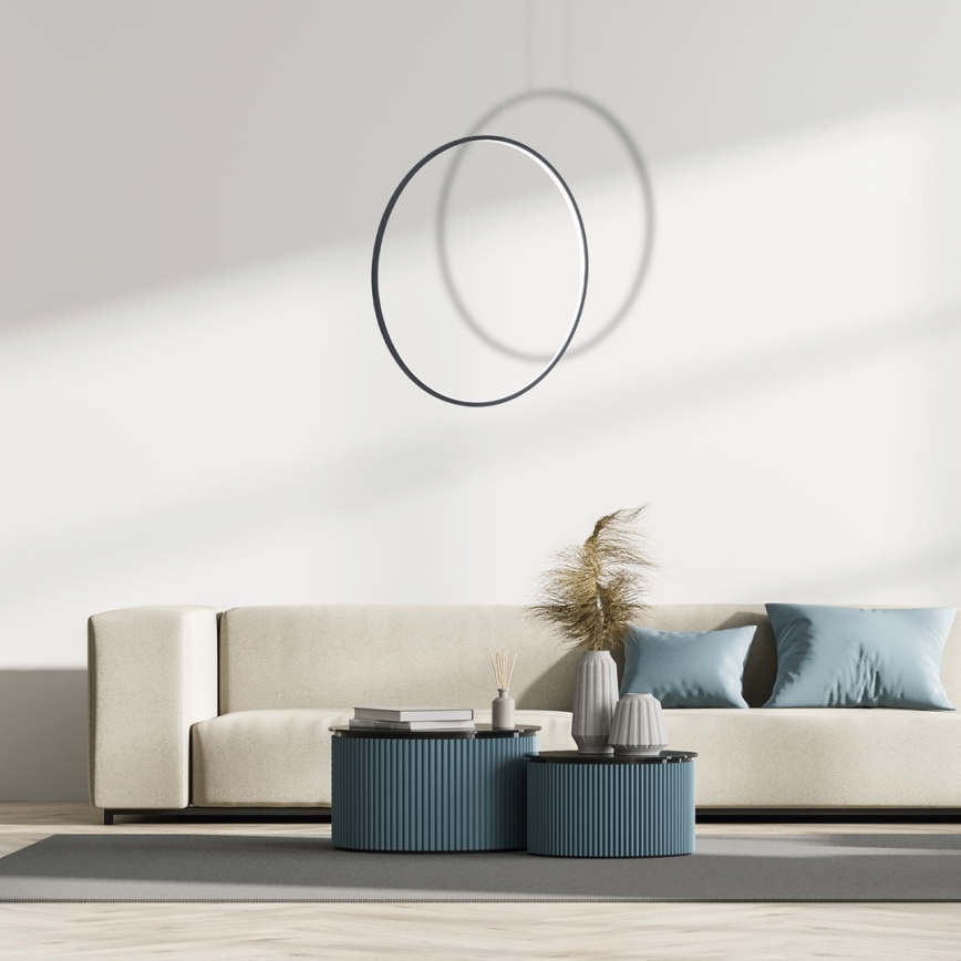 LED-lühter kaablil SATURNO LED/46W/230V Ø 80 cm IP44 must