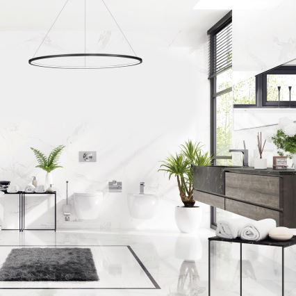 LED-lühter kaablil SATURNO LED/65W/230V läbimõõt 120 cm IP44 must