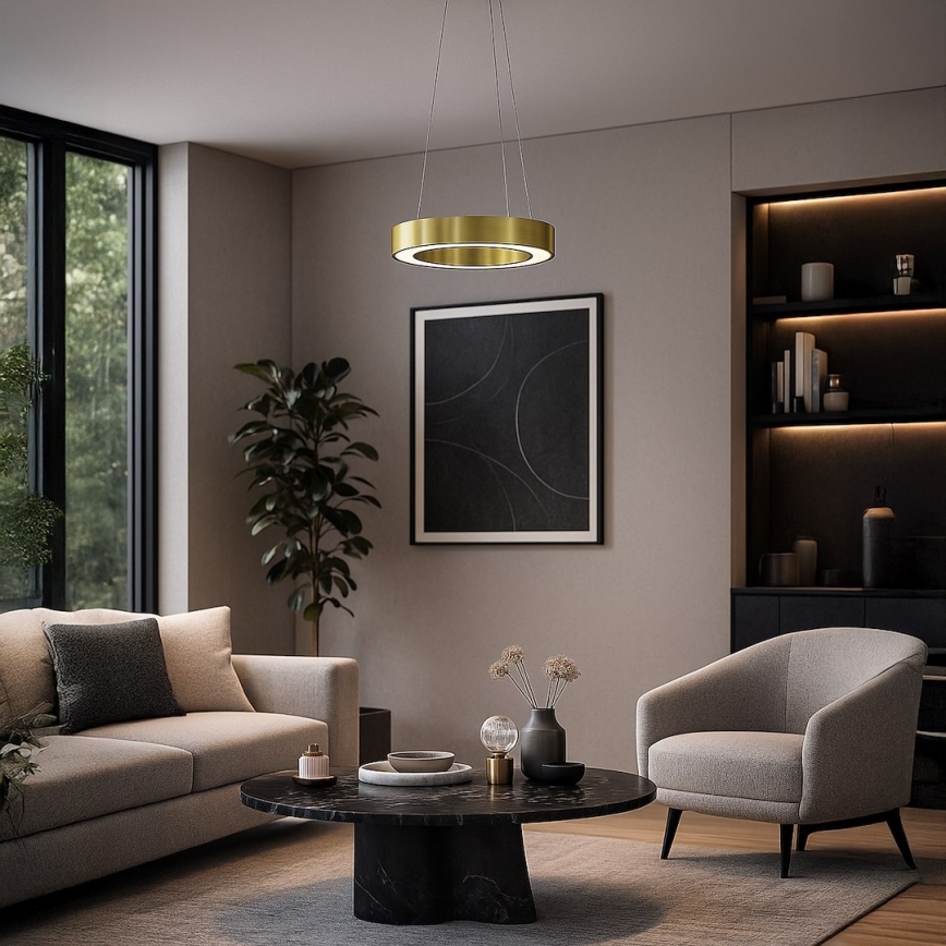 LED-lühter kaablil UNION LED/40W/230V 3000/4000/6500K läbimõõt 40 cm kuldne