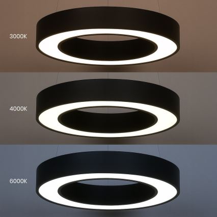 LED-lühter kaablil UNION LED/40W/230V 3000/4000/6500K, läbimõõt 40 cm, must