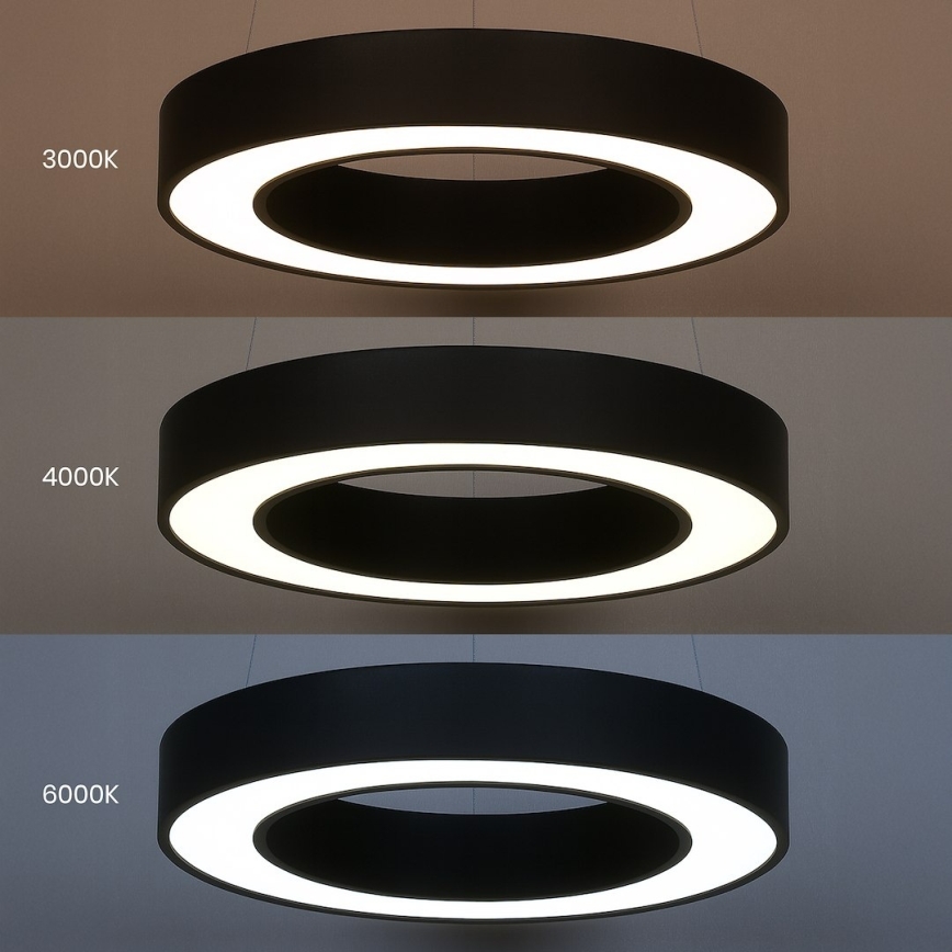 LED-lühter kaablil UNION LED/40W/230V 3000/4000/6500K, läbimõõt 40 cm, must