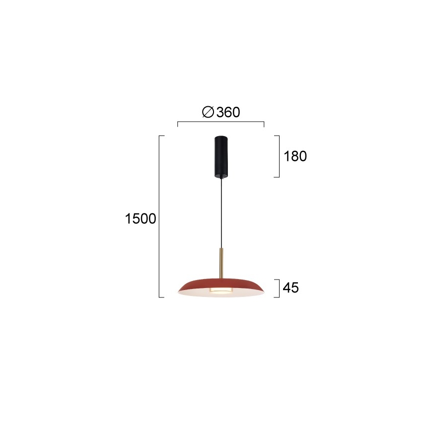 LED-lühter kaablile riputatav NUDO LED/11W/230V 3000/4000/6000K, punane