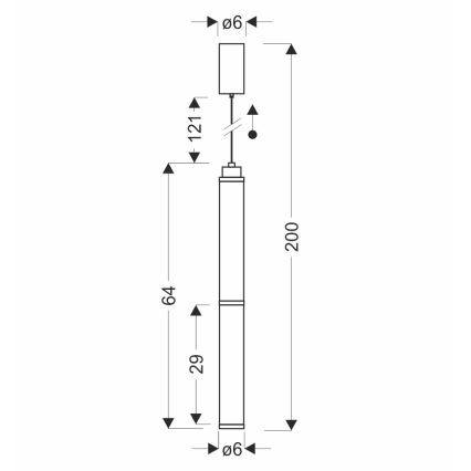 LED-lühter kaabliriputusega CORTE LED/18W/230V must
