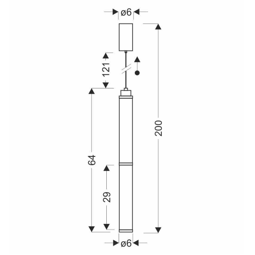 LED-lühter kaabliriputusega CORTE LED/18W/230V must