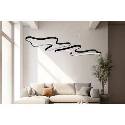 LED-lühter köisriputusega DUPLE ARTISAN LED/80W/230V 4000K must