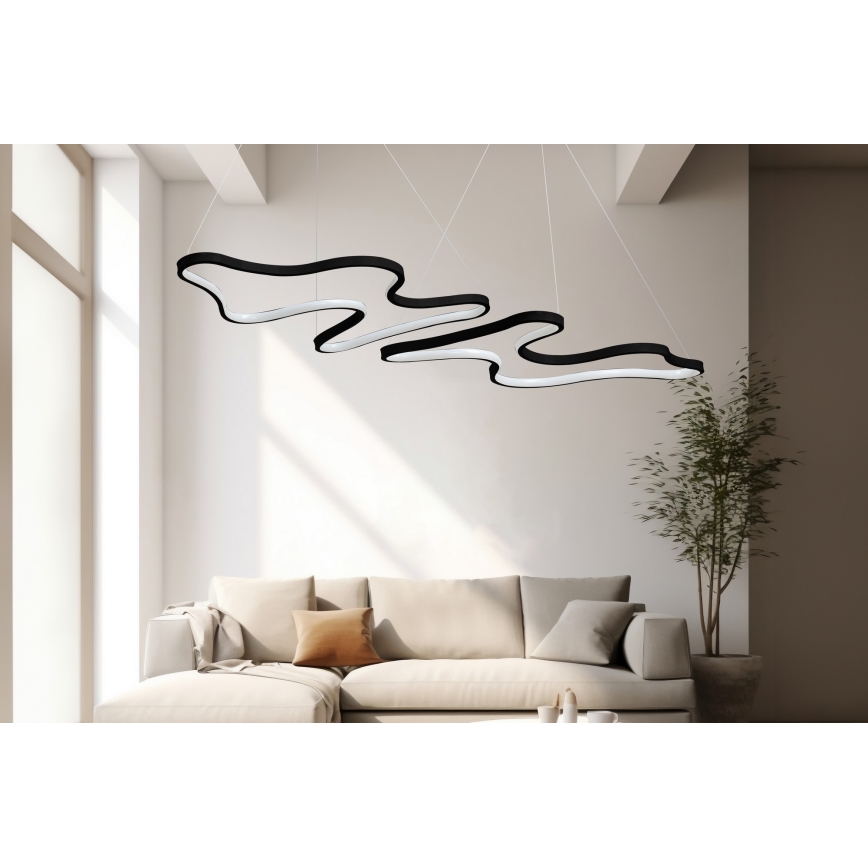 LED-lühter köisriputusega DUPLE ARTISAN LED/80W/230V 4000K must