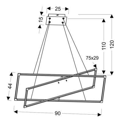 LED Lühter KSEROS LED/45W/230V