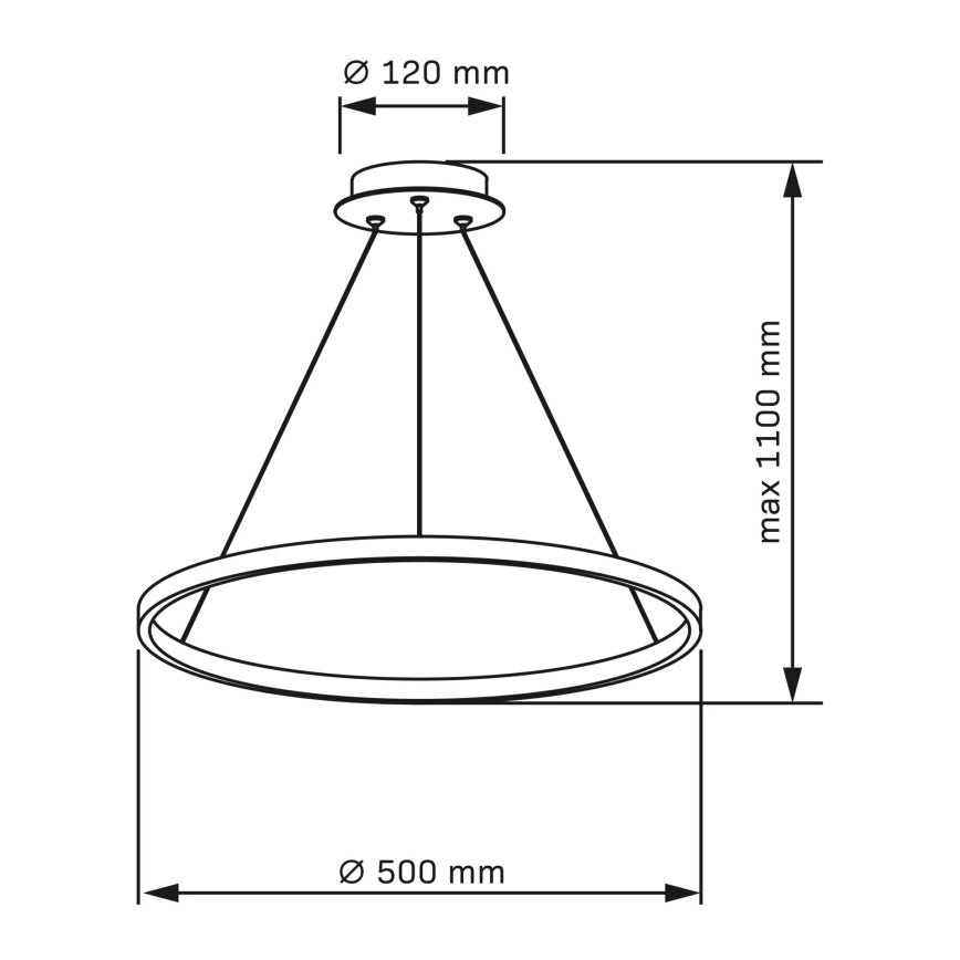 LED Lühter LEA LED/20W/230V 4000K d. 50 cm must