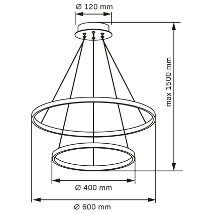 LED Lühter LEA LED/35W/230V 4000K d. 60 cm matt kroom