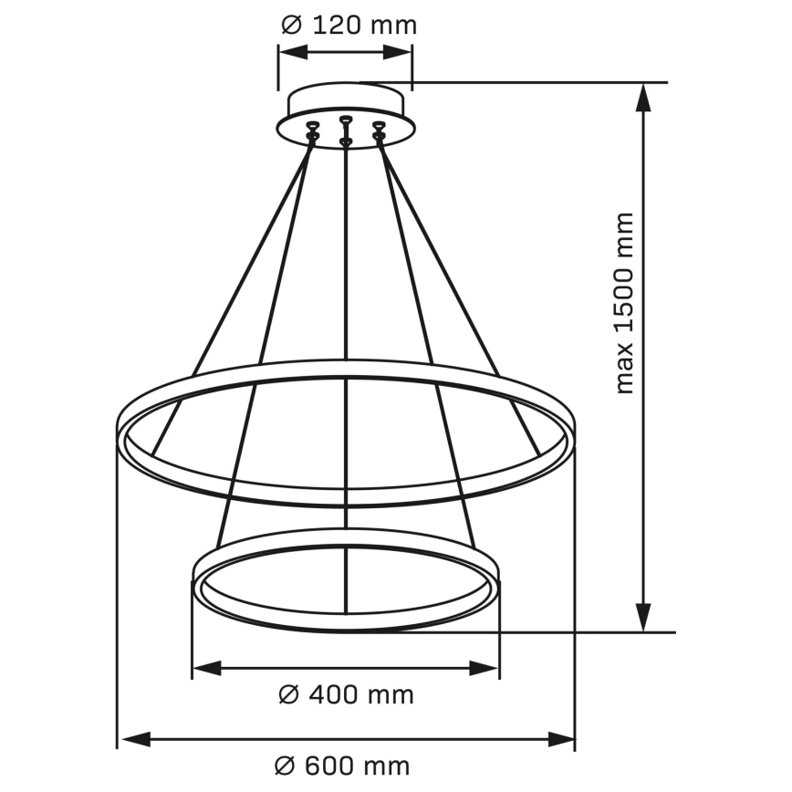 LED Lühter LEA LED/35W/230V 4000K d. 60 cm matt kroom