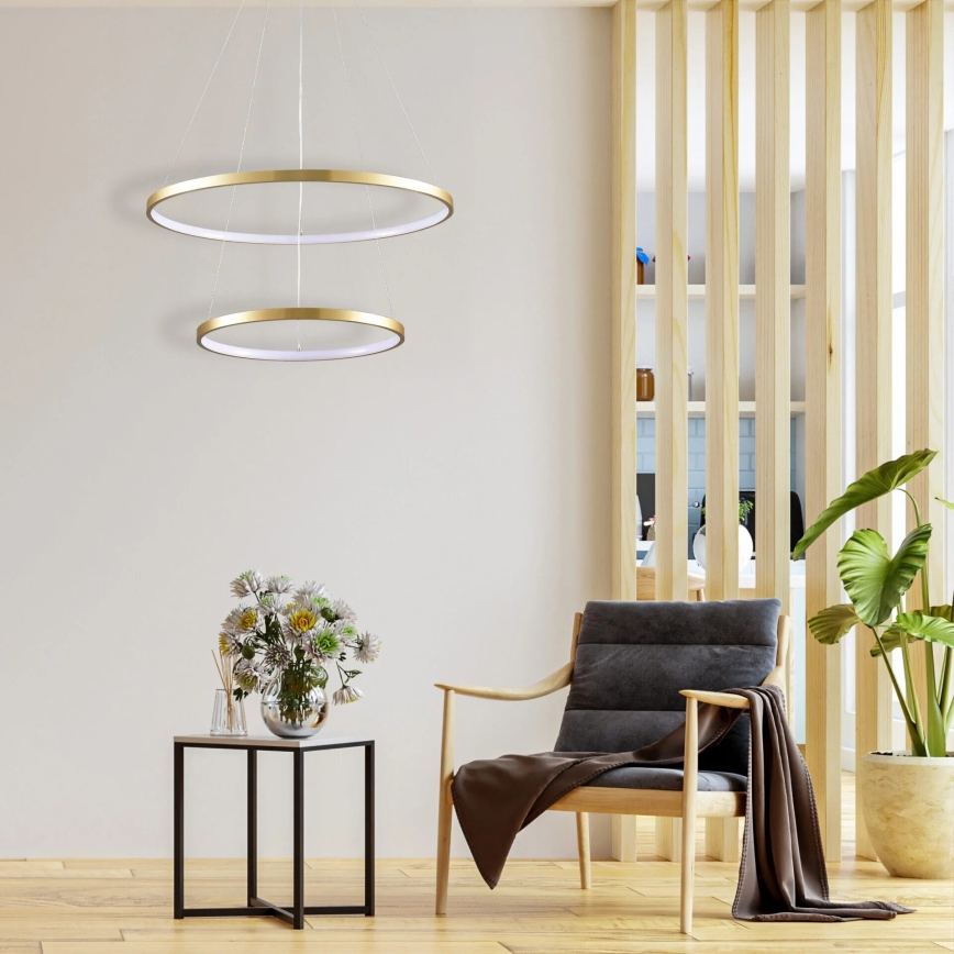 LED Lühter LEA LED/35W/230V 4000K d. 60 cm kuldne