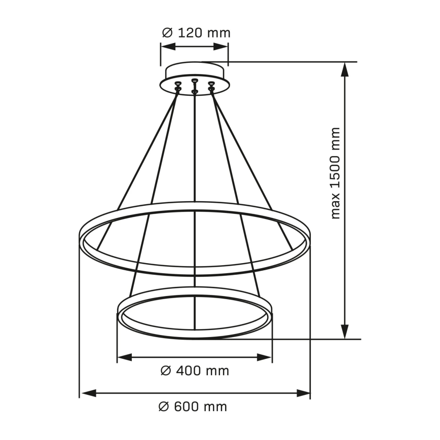 LED Lühter LEA LED/35W/230V 4000K d. 60 cm must