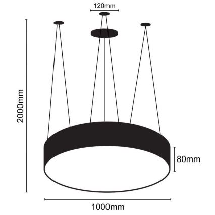 LED Lühter LED/100W/230V 4000K d. 100 cm