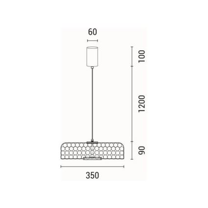 LED Lühter LED/10W/230V 3000K kuldne d. 35 cm