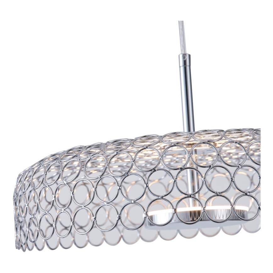 LED Lühter LED/10W/230V 3000K läikiv kroom d. 35 cm