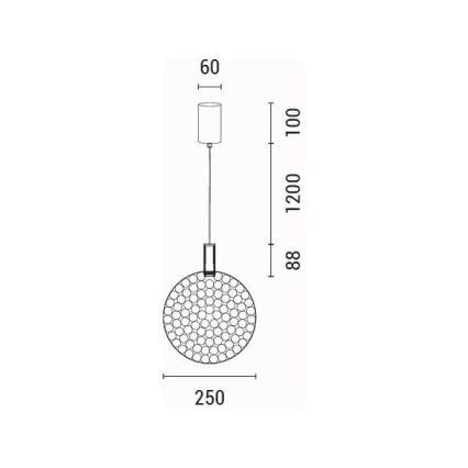 LED Lühter LED/10W/230V 3000K läikiv kroom d. 35 cm