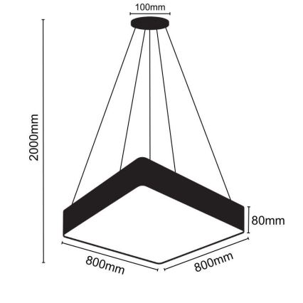 LED Lühter LED/110W/230V 4000K 80x80 cm