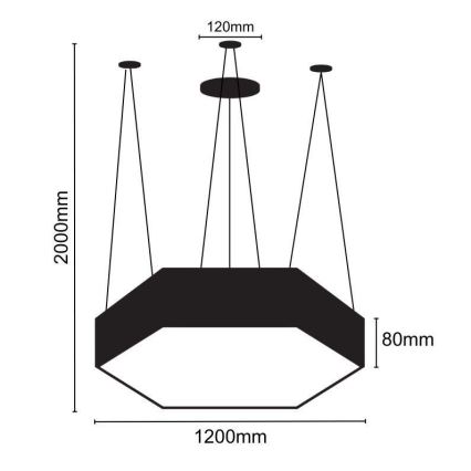 LED Lühter LED/120W/230V 4000K d. 120 cm