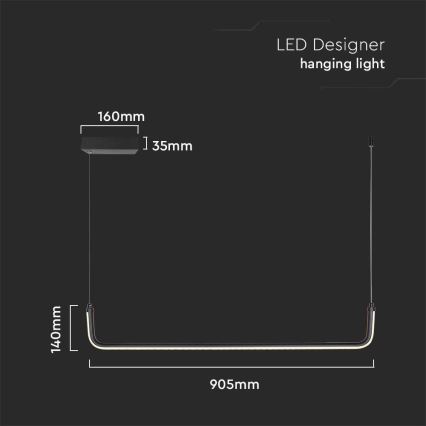 LED Lühter LED/12W/230V 4000K must