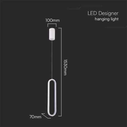 LED Lühter LED/13W/230V 3000K valge