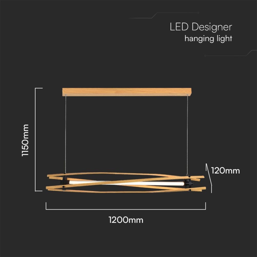 LED Lühter LED/15W/230V 3000K pruun