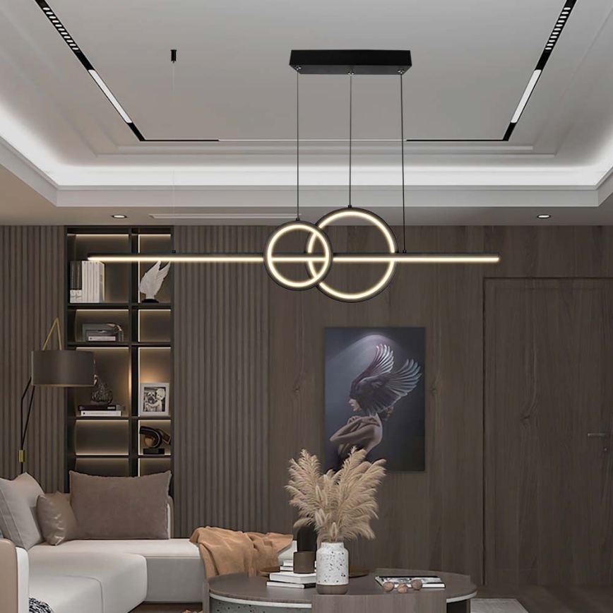 LED Lühter LED/15W/230V 4000K 80 cm must