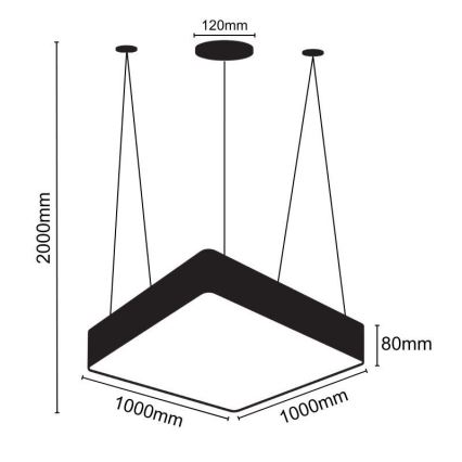 LED Lühter LED/170W/230V 4000K 100x100 cm