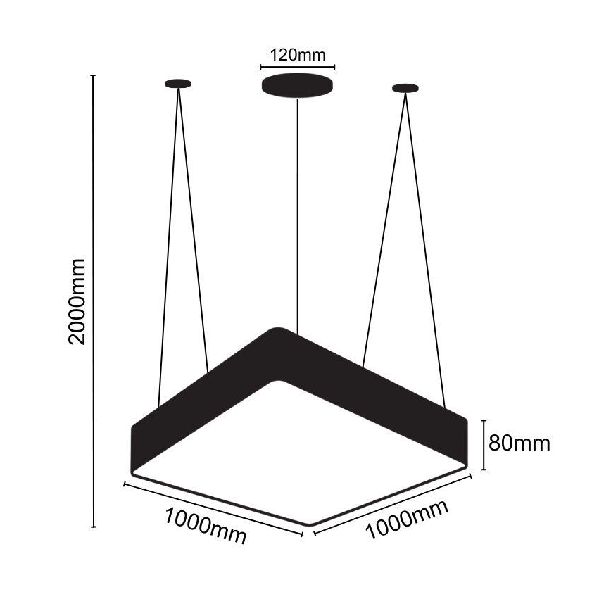 LED Lühter LED/170W/230V 4000K 100x100 cm