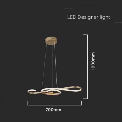 LED Lühter LED/18W/230V 3000K kuldne