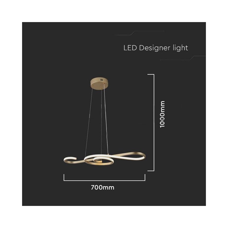 LED Lühter LED/18W/230V 3000K kuldne