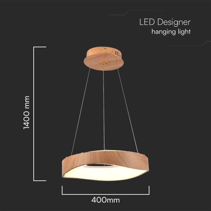 LED Lühter LED/18W/230V 3000K ø 40 cm pruun