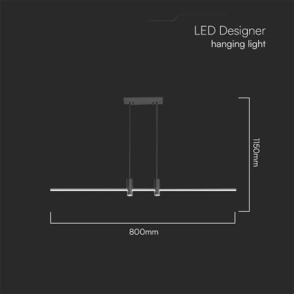 LED Lühter LED/19W/230V 3000K must