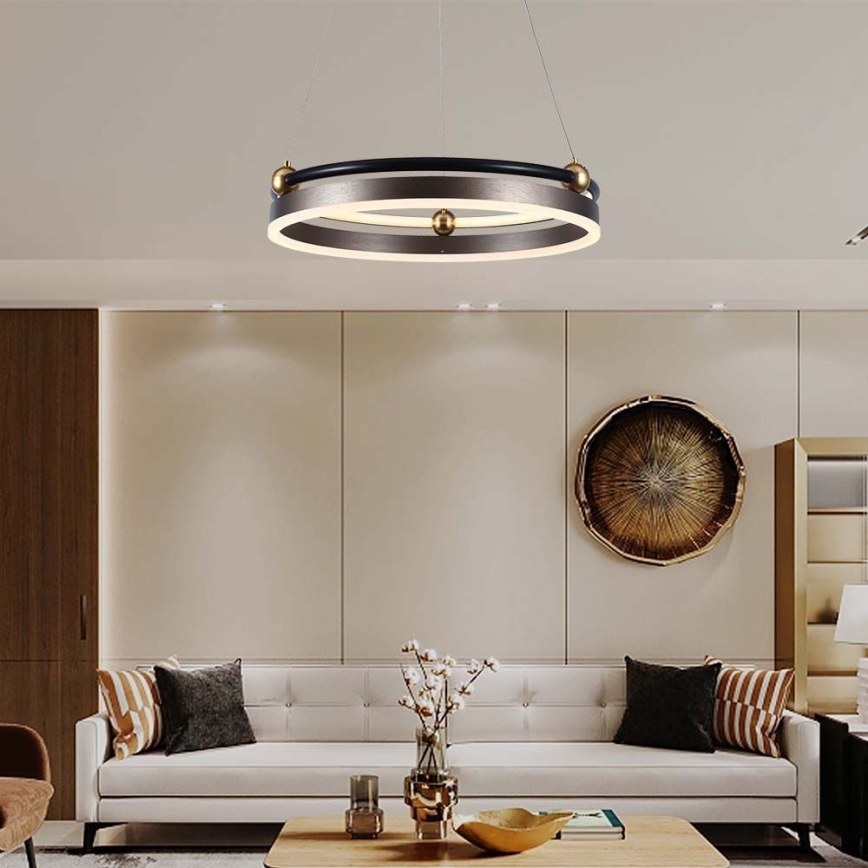 LED Lühter LED/20W/230V 3000K d. 42 cm pruun
