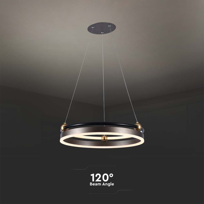 LED Lühter LED/20W/230V 3000K d. 42 cm pruun