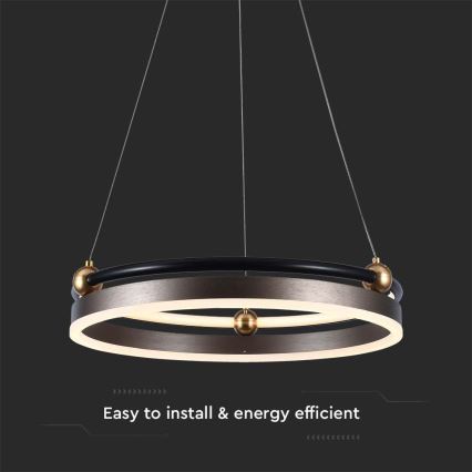 LED Lühter LED/20W/230V 3000K d. 42 cm pruun