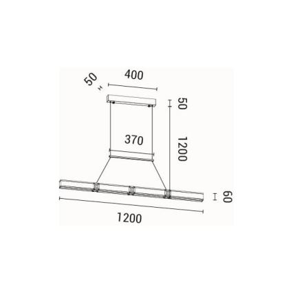 LED Lühter LED/21W/230V 3000K 45x120 cm