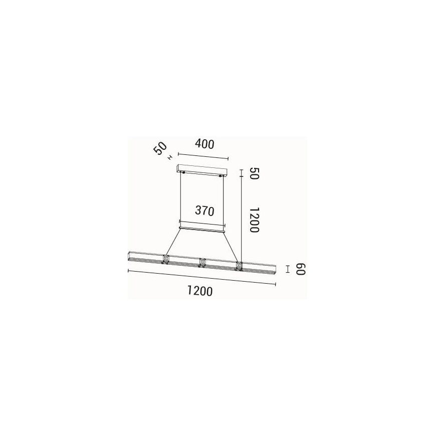 LED Lühter LED/21W/230V 3000K 45x120 cm