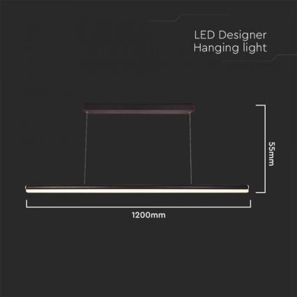 LED Lühter LED/23W/230V 4000K 120 cm must