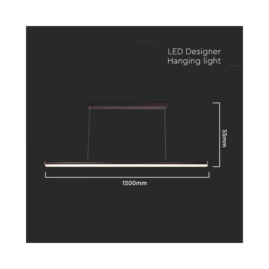 LED Lühter LED/23W/230V 4000K 120 cm must