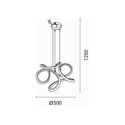 LED Lühter LED/24W/230V 3000K 50x120 cm