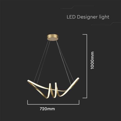 LED Lühter LED/24W/230V 3000K kuldne