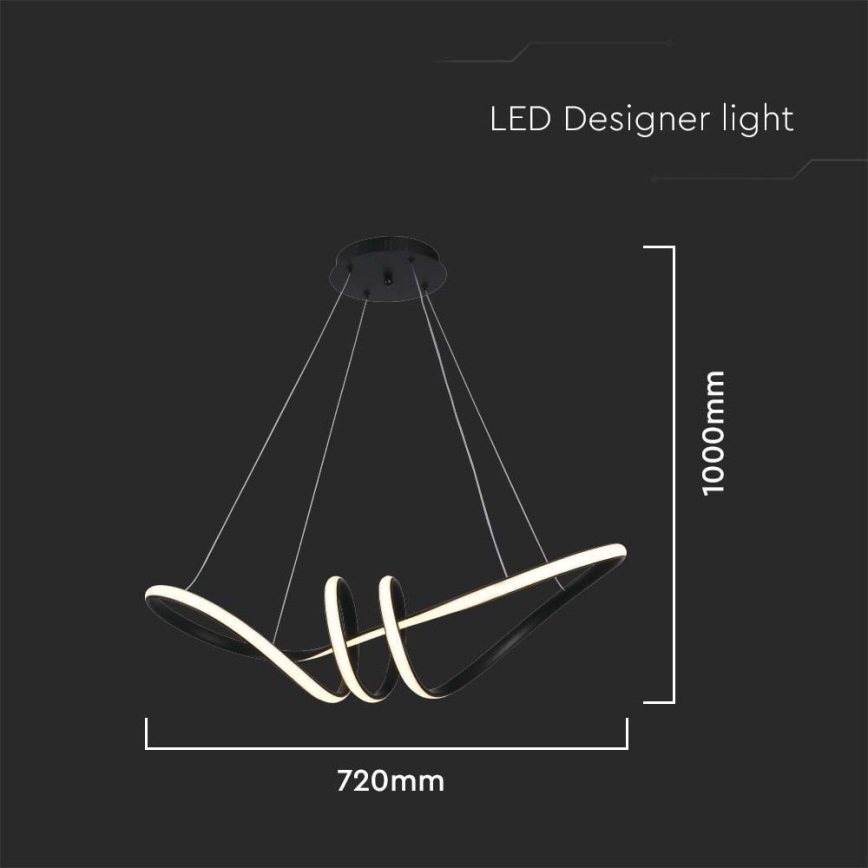 LED Lühter LED/24W/230V 3000K must
