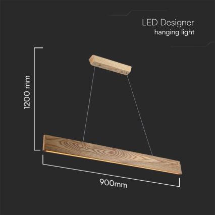 LED Lühter LED/24W/230V 3000K pruun