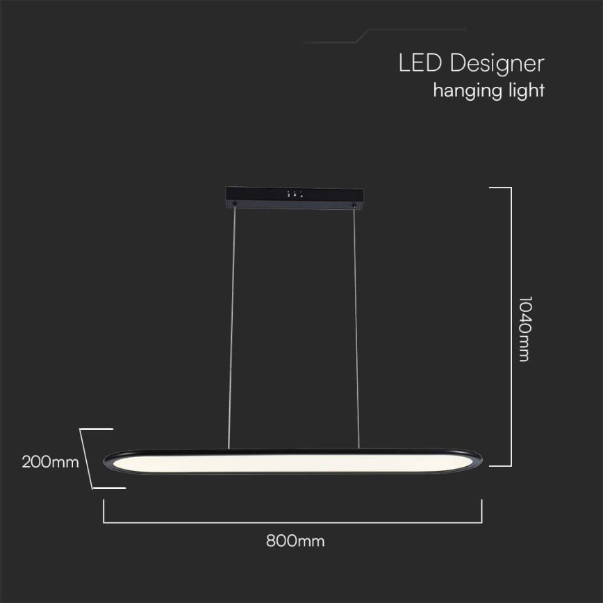 LED Lühter LED/24W/230V 4000K must