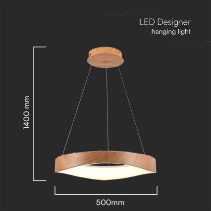 LED Lühter LED/25W/230V 3000K ø 50 cm pruun