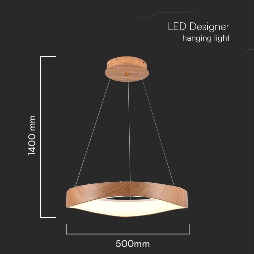 LED Lühter LED/25W/230V 3000K ø 50 cm pruun